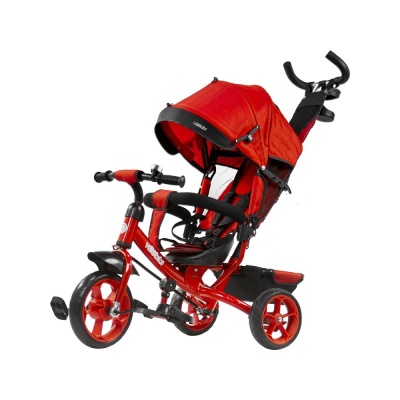 Велосипед трёхколёсный с родительской ручкой Velobibi Кросс ВЛ-1182 красный 01